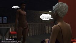 3d aurelia_dillard(sim_doe) body_guard bouncer caption comic comic_page darion_houston(sim_doe) ebony ebony_female english english_text erect_penis erection gilf grandma grandmother granny job_interview naked naked_male nude nude_male old_lady old_woman original_characters sagging_breasts saggy_breasts short_hair sim_doe sims sims4 sims_4 speech_bubble speech_bubbles the_sims the_sims_4 white_hair