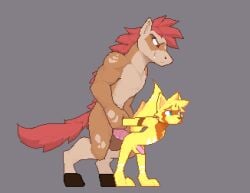 anal anal_sex animal_genitalia animal_penis animated anthro arm_pull balls blue_eyes blush bodily_fluids bouncing_penis canid canine clenched_teeth closed_eyes cum cum_drip cum_in_ass cum_inside deep_penetration digital_media_(artwork) digitigrade dominant dominant_male dripping duo equid equine equine_genitalia equine_penis extreme_size_difference facial_markings flaccid fluffy fluffy_tail fox from_behind_position fur genital_fluids genitals grey_background hair head_markings holding_arms hooves horse hybrid inflation inflation looking_pleasured male male/male mammal mane markings mask_(marking) medial_ring muscular muscular_male nude one_sided_climax open_mouth penetration penile penile_penetration penis penis_in_ass pixel_(artwork) pixel_animation portrait prison_guard_position procyonid raccoon raised_tail red_eyes red_hair red_mane red_tail rough_sex sex short_playtime simple_background size_difference slim_male smaller_penetrated standing standing_sex stomach_bulge submissive submissive_male sweat tail teeth three-quarter_portrait thrusting wrist_grab yellow_body yellow_fur zionnicoz