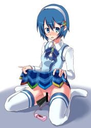 7-tan artist_request bar_censor blue_hair breasts censored female long_legs madobe_nanami memory_module microsoft_windows non-web_source object_insertion os-tan pussy_juice sex_toy skirt source_request spread_legs vaginal_object_insertion vaginal_penetration vibrator