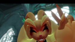 1futa 3d areolae bell bell_collar big_penis bottomless bunny_ears collar dialogue from_below furry futanari huge_breasts intersex looking_at_viewer lopunny low-angle_view nude pokemon pokemon_(species) sloppydragons solo sound tagme talking_to_viewer topless_female v_sign video vrchat