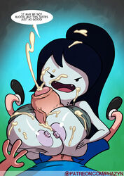 1girls 2017 adventure_time alternate_breast_size areolae assertive big_breasts black_hair breasts cartoon_network cum cum_between_breasts cum_on_breasts cum_on_clothes cum_on_face cum_on_hair cumshot dialogue duo ejaculation ejaculation_between_breasts english_text fangs female femdom finn_the_human grey_skin highres huge_breasts huge_cock human hyper hyper_penis large_breasts male male_pov marceline messy nipples open_mouth orgasm paizuri penis phazyn pov shirt shirt_lift smile speech_bubble straight text uncut vampire