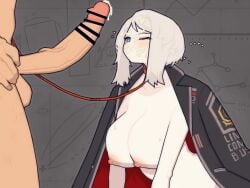 cum_on_face faust_(limbus_company) leash_and_collar limbus_company project_moon tagme