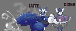 1girl1boy anthro ass breasts furry huge_balls huge_breasts hyper hyper_penis lactation lactation_through_clothes meowstic milk oc piratebay pokemon pokemon_(species) smelly_cock tail thick_thighs wide_hips