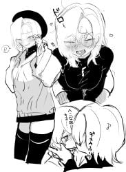 cum_on_face kissing kromer_(limbus_company) limbus_company migishita project_moon sinclair_(limbus_company) tagme