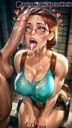 1boy 1girls 2025 after_fellatio ai_generated artist_name belt belt_pouch big_breasts big_breasts big_chest breasts breasts breasts brick_wall bust busty chest cleavage clothed_female_nude_male cock cum cum_in_mouth cum_on_body cum_on_breasts cum_on_clothes cum_on_glasses cum_on_hair cum_on_tongue dick electroworld english_text erection facial female glasses heart heart-shaped_pupils hi_res high_quality high_resolution highres lara_croft large_breasts large_penis male_pubic_hair money nude open_mouth patreon patreon_username penis penis_awe penis_on_face pouch pubic_hair round_eyewear solo_focus stable_diffusion straight symbol-shaped_pupils tank_top testicles thick_eyebrows tomb_raider tongue tongue_out uncensored veins veiny_penis watermark