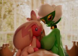 3d_(artwork) areola big_breasts breast_play breast_size_difference breasts choker collaborative collaborative_sex collaborative_titfuck digital_media_(artwork) elemental_creature female first_person_view flora_fauna generation_4_pokemon generation_9_pokemon genitals green_areola green_body green_nipples group group_sex hi_res huge_breasts human human_pov humanoid interspecies jewelry looking_at_viewer male male/female mammal necklace nintendo nipples not_furry penis pink_areola pink_body pink_nipples plant pokemon pokemon_(species) pokephilia roserade sex shimshimakaze short_stack smile threesome tinkaton titjob trio
