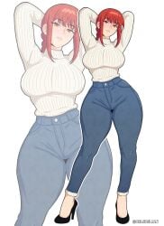 big_breasts big_breasts big_breasts blush blush breasts breasts breasts celebelian chainsaw_man clothed clothes clothing curvaceous curvaceous_body curvaceous_female curvaceous_figure curvaceous_hips curvy curvy_body curvy_female curvy_figure curvy_hips female female_focus female_only heels hips makima_(chainsaw_man) red_hair thick thick_hips thick_thighs wide_hips yellow_eyes