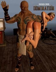 baraka bare_ass barefeet barefoot cassie_cage feet foot_fetish mortal_kombat spanking spanking_ass spanking_butt spanking_fetish
