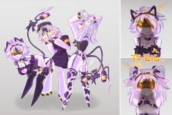 alternate_costume cat_lingerie cock_shock cow_print_bikini hornstarkitty j_(murder_drones) murder_drones n_(murder_drones) penis_shadow v_(murder_drones)