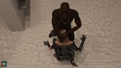 3d ass blonde_hair comic dark-skinned_male dark_skin deepthroat female fira3dx forced human human_female interracial latex light-skinned_female light_skin male male/female nsfw oral promo sample teaser