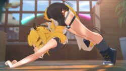 1girls 3d animal_ears ass ass big_ass big_butt blonde_female blonde_hair clothed female female_only hoyoverse ju_fufu ju_fufu_(zenless_zone_zero) large_ass large_butt light-skinned_female light_skin mihoyo petite rougenine stretching zenless_zone_zero