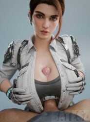 1boy 1girls 3d 3d_animation animated batesz between_breasts big_breasts big_penis big_white_cock breasts brown_eyes brown_hair bwc cleavage clothed clothed_female clothed_female_nude_male cum cum_on_breasts cum_on_chest cumshot ejaculation_between_breasts erection female full_lips gloves hailey_(the_first_descendant) hi_res human human_female human_male large_breasts light-skinned_female light-skinned_male light_skin looking_at_viewer male mature_female paizuri paizuri_lead_by_female paizuri_under_clothes partially_clothed penis penis_between_breasts ponytail pov pov_eye_contact short_video shorter_than_30_seconds sound sound_effects straight tagme the_first_descendant titjob vertical_video video white_cock white_male