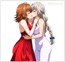 2females 2milfs 2women ai_generated grayfia_lucifuge high_school_dxd lesbian_couple lesbian_focus lesbian_kiss venelana_gremory yuri yuri yuri