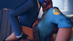 3d anal anal_penetration anal_sex balaclava bottomless clothed_sex engineer_(team_fortress_2) erect_while_penetrated erection gay gay_anal gay_sex gloves homosexual human_only male/male male_only mask pants_removed penis_in_ass sfm shadowenza source_filmmaker spy_(team_fortress_2) suit team_fortress_2