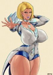 artcrey00 blonde_female blonde_hair blue_eyes emma_frost emma_frost_(marvel_rivals) large_breasts marvel marvel_comics marvel_rivals thick_thighs white_queen x-men