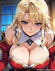1female 1girls ai_generated big_breasts big_breasts blonde_hair blue_eyes breasts breasts cleavage female freezing_(series) huge_boobs huge_breasts kaistar large_boobs large_breasts light-skinned light-skinned_female light_skin looking_at_viewer patreon red_clothing red_dress satellizer_el_bridget smile smiling smiling_at_viewer smirk solo solo_female solo_focus white_skin white_skinned white_skinned_female