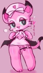 beatcats blue_eyes breasts furry mia_(beatcats) pink_fur sanrio small_breasts solo