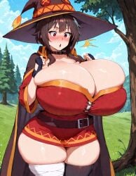 1girl 1girls adult ai_generated big_breasts curvy curvy_body curvy_female curvy_figure shocked solo_female thick_thighs tight_clothing