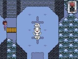 animated anthro bladedbard canid canine dogamy dogaressa duo female frisk_(undertale) male male/female mammal short_playtime sprite sprite_animation sprite_art undertale undertale_(series)