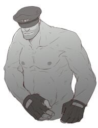 adonis_belt bara barazoku chubby gloves heavy_(team_fortress_2) heavy_weapons_guy male male_only musclegut naked_gloves naked_hat nipples nude strongfat team_fortress_2 trojan-merry-go-round