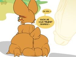 2025 4:3 anthro anus ass backsack balls bat bedroom_eyes big_balls big_butt big_ears big_penis black_eyes black_nose blush blush_lines canid canine canis cheek_tuft chikn_nuggit chikn_nuggit_(chikn_nuggit) chikn_nuggit_(true_form) color_coded color_coded_speech_bubble colored deity dialogue digital_drawing_(artwork) digital_media_(artwork) disembodied_penis domestic_dog duo english_description english_text erection eyebrows eyewear facial_tuft fangs fur genitals glans glasses green_eyewear green_glasses hair half-closed_eyes hi_res huge_butt huge_cock humanoid_genitalia humanoid_penis kneeling looking_at_another looking_at_genitalia looking_at_penis looking_back male male/male mammal mostly_nude narrowed_eyes natural_eyeshadow neckwear neckwear_only ner0_kobold nude onyn_ring_(chikn_nuggit) open_mouth orange_body orange_ears orange_fur orange_hair orange_tail penis perineum pince-nez presenting presenting_anus presenting_hindquarters pupils rear_view round_glasses seductive shirt_collar short_tail signature simple_background sitting smile solo_focus speech_bubble submissive submissive_male tail tan_body tan_glans tan_penis teeth text thick_thighs tuft vein veiny_penis watermark wearing_glasses white_background wide_hips winged_arms wings yellow_eyes yellow_pupils yellow_sclera