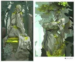 breasts female fountain huge_breasts iggi_art inanimate nude statue stone