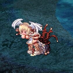 16-bit animated blonde_hair brown_eyes cum defeated defeated_heroine female high_wizard high_wizard_(ragnarok_online) penomena pixel_art ragnarok_online restrained tentacle tentacle_on_female