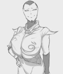 ara_ara big_breasts female genderbent hourglass_figure jhin league_of_legends mask mask_on_head masked_female rule_63 sketch sketchy