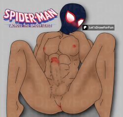 1boy african african_male ass ass_up censored cursed cursed_image dark-skinned_male dark_skin funny gay let's_draw_for_fun male male_only marvel miles_morales miles_morales_(spider-verse) s solo spandex spandex_suit spider-man spider-man:_across_the_spider-verse spider-man_(miles_morales) spider-man_(series) teen_boy torn torn_clothes yaoi