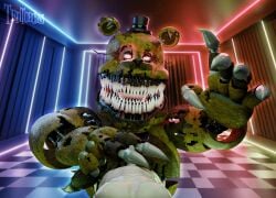 2024 3d 3d_(artwork) animatronic anthro bedroom_eyes before_sex big_claws big_hands big_male big_paws claws claws_out dominant_anthro dominant_male ears_down eye_contact fingerjob first_person_view five_nights_at_freddy's five_nights_at_freddy's_4 fredbear_(fnaf) furry gay glowing_eyes hand_fetish hand_focus hand_on_penis handjob hands_up holding_penis human_on_anthro imminent_handjob larger_male larger_penetrated long_claws looking_at_viewer male male/male monster nightmare_fredbear_(fnaf) nightmare_fuel paws pov red_eyes robot scary sharp_teeth size_difference size_play smaller_human teasing tentoeclaws tophat wires