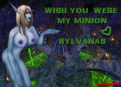 1girls amourvorer big_breasts blizzard_entertainment blonde_hair blue_skin forsaken nude solo sylvanas_windrunner undead undead_(warcraft) warcraft world_of_warcraft