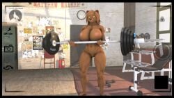 3d 3d_animation animated anthro bear breasts dasha_(petruz) female female_only furry luciamaribela no_humans nude tagme video weightlifting