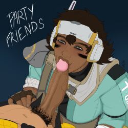 1boy 1girls 2022 apex_legends blowjob brown_gloves brown_hair brown_skin clothed clothed_female clothed_sex dark-skinned_female dark_skin fellatio female fingerless_gloves hazel_eyes headset kissing kissing_penis male mirage_(apex_legends) oral oral_sex pehaga penis pink_tip pubic_hair saddestbossista scar scars scars_on_arm thick_penis vantage_(apex_legends)