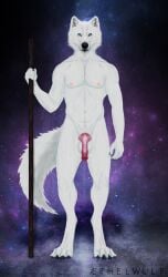 aethelwulf animal_genitalia animal_penis anthro arctic_wolf balls canid canine canine_genitalia canine_penis canis digitigrade fur genitals hi_res male mammal manly muscular muscular_anthro muscular_male nipples nude penis realistic solo white_body white_fur wolf