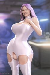 3d alternate_version_available audrix dress erection futanari huge_ass huge_breasts huge_cock kelly_(audrix) looking_at_viewer penis_under_dress solo_futa thick thick_penis toned_futa veiny_penis