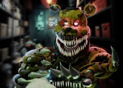 2024 3d 3d_(artwork) animatronic anthro bedroom_eyes before_sex big_claws big_hands big_male big_paws claws claws_out dominant_anthro dominant_male ears_down eye_contact fingerjob first_person_view five_nights_at_freddy's five_nights_at_freddy's_4 furry gay glowing_eyes hand_fetish hand_focus hand_on_penis hand_on_thigh handjob hands_up holding_penis human_on_anthro imminent_handjob larger_male larger_penetrated long_claws looking_at_viewer male male/male monster nightmare_fredbear_(fnaf) nightmare_fuel paws pov red_eyes robot scary sharp_teeth size_difference size_play smaller_human teasing tentoeclaws tophat wires