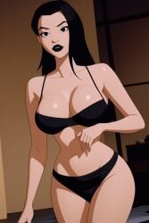 1girls ai_generated batman_(series) batman_beyond bikini bikini_bottom bikini_top black_bikini black_bikini_bottom black_bikini_top black_clothing black_eyes black_lingerie black_lipstick bra breast breasts cleavage curvaceous curvaceous_body curves curvy curvy_body curvy_female curvy_figure dana_tan dc_comics dcau female female_only hourglass_figure inner_sideboob light-skinned_female light_skin lingerie mrseyker panties sideboob solo solo_female underwear voluptuous voluptuous_female