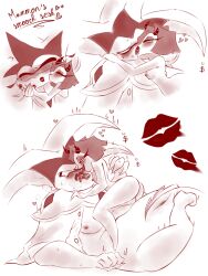 belly belly_button big_ass blush breasts closed_eyes demon demon_girl demon_humanoid fat_man four_arms hello helluva_boss horns jester jester_hat kissing lips lipstick lipstick_mark male/female mammon_(helluva_boss) nipples no_pupils oc panting saliva short_hair size_difference spider tail tongue tongue_kiss tongue_out twitching