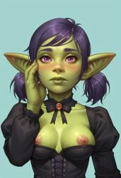 1girls ai_generated blizzard_entertainment breasts breasts_exposed breasts_out civitai exposed_breasts female female_focus female_goblin goblin goblin_(warcraft) goblin_female gothic_lolita green_skin interfusor lolita_fashion luxie microsoft nipples pink_nipples tagme warcraft world_of_warcraft