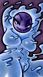 1girls 2017 alternate_color armpits breasts fangs female gastly ghost hi_res looking_at_viewer nintendo pokémon_(species) pokemon pokemon_(species) pokemorph pussy shiny_pokemon siden solo spirit text video_games