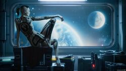 1girls 3d barefoot casual feet female female_only human jack_(mass_effect) mass_effect nude nude_female pale_skin ponytail soles solo solo_female solo_focus tattoo tattoos toes waywardsfm