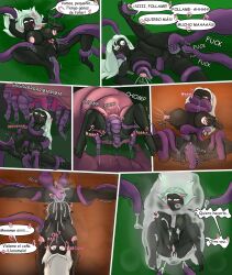 alien alien_girl alien_humanoid comic cum cum_in_ass cum_in_pussy cum_inside dialogue duck_dodgers hornygekko looney_tunes martian martian_(duck_dodgers) nude nude_female queen_tyr'ahnee tentacle tentacle_sex warner_brothers