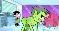 beast_boy beast_boy_(teen_titans_go!) dc dc_comics dick_grayson edit gay gay_sex green_eyes green_hair green_skin joetoonsfw male naked nsfw nude presenting robin_(dc) robin_(dick_grayson) robin_(teen_titans_go!) starfire_(teen_titans) teen_titans_go yaoi