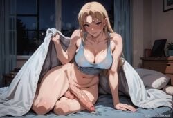 1futa a1exwell ai_generated bed bedroom foreskin futanari inviting_under_covers jujutsu_kaisen naked on_bed penis precum stable_diffusion testicles yuki_tsukumo