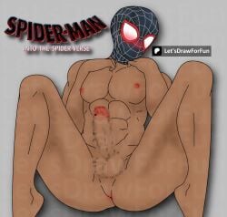 1boy african african_male ass ass_up censored cursed cursed_image dark-skinned_male dark_skin funny gay let's_draw_for_fun male male_only marvel miles_morales miles_morales_(spider-verse) s solo spandex spandex_suit spider-man spider-man:_into_the_spider-verse spider-man_(miles_morales) spider-man_(series) teen_boy torn torn_clothes yaoi