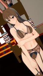 bra brown_eyes brown_hair faunus koikatsu lingerie nyxxzeiss panties rabbit_ears rabbit_girl rwby velvet_scarlatina