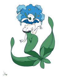 anthro breasts female florges flower full_length jellyfishjulep monster_girl nintendo nipples plant pokemon pussy simple_background solo video_games white_background