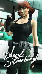 gun meryl_silverburgh metal_gear metal_gear_solid pistol tagme