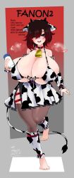 1girls alternate_body_type alternate_breast_size alternate_species black_hair cow_ears cow_girl cow_horns cow_print cow_tail cowbell female female_only gigantic_breasts gradient_hair huge_breasts odakubara red_hair ruby_rose rwby self_upload silver_eyes solo tagme