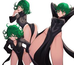 female_focus female_only green_eyes green_hair medium_breasts nico-mo one-punch_man pale-skinned_female pale_skin pale_skinned_female short_hair skinny skinny_girl tatsumaki